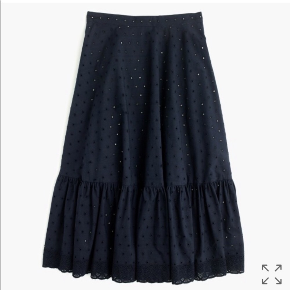 J Crew tiered eyelet poplin skirt - size 6 - Picture 2 of 2